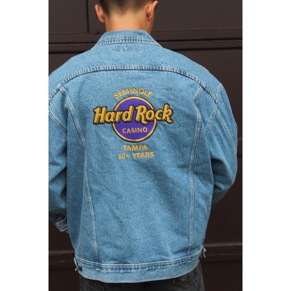 Vintage Other - vintage hard rock casino denim jacket